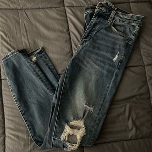 American Eagle High Rise Distressed Skinny Jeans